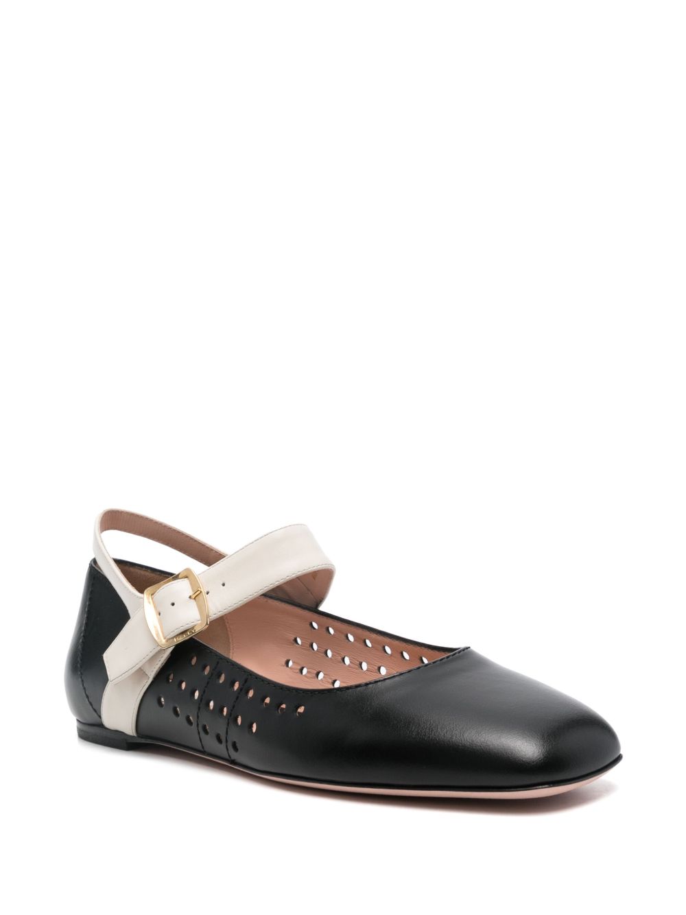 Bally Ballerina's met geperforeerd detail - Zwart