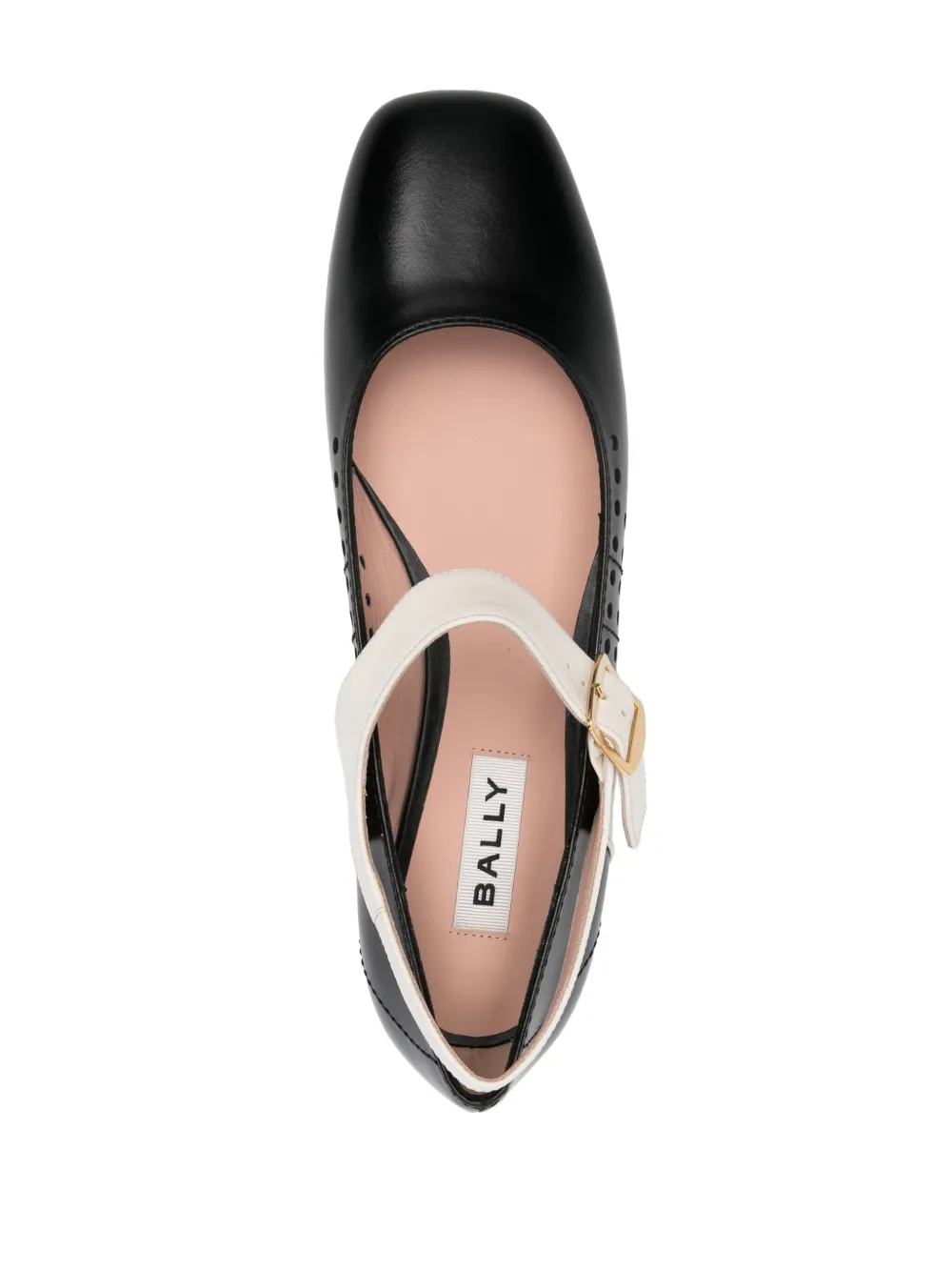 Bally Perforated-detail Ballet Flats In Black