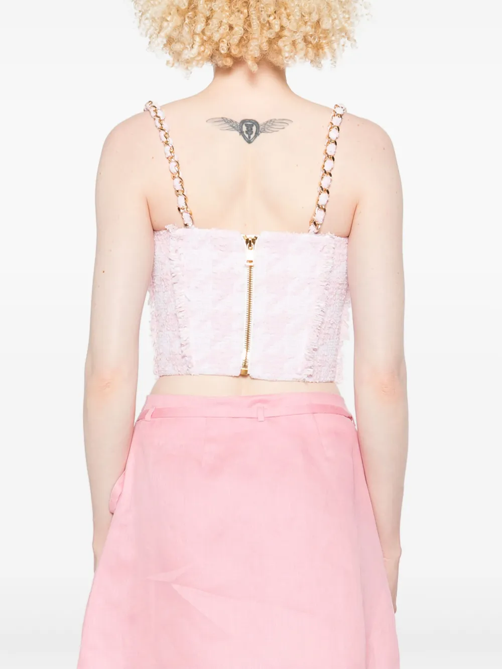 Balmain Tweed top Roze