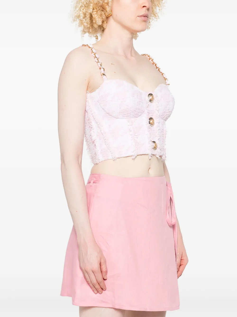 Balmain Tweed top Roze