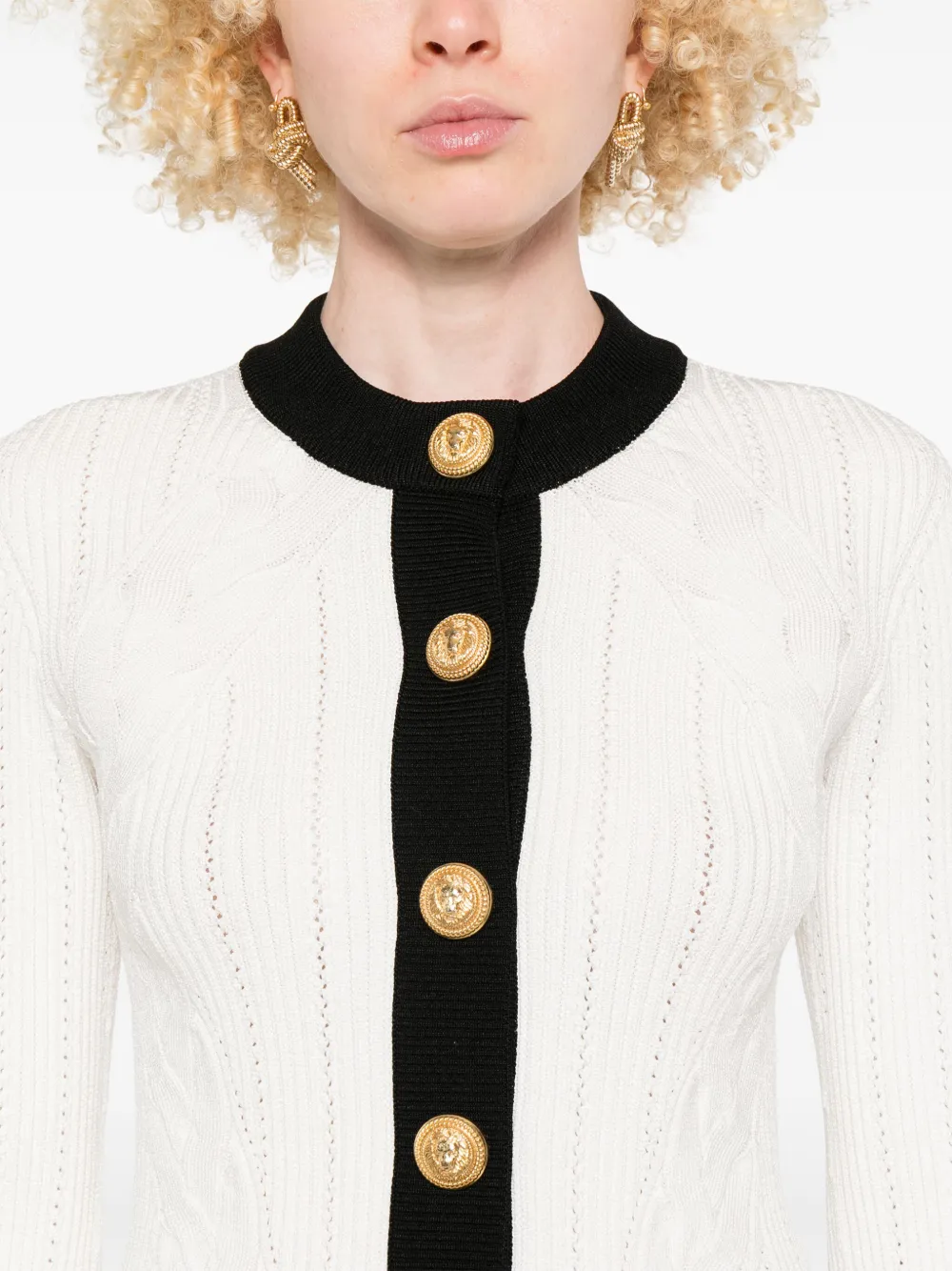 Balmain Tweekleurig vest Wit