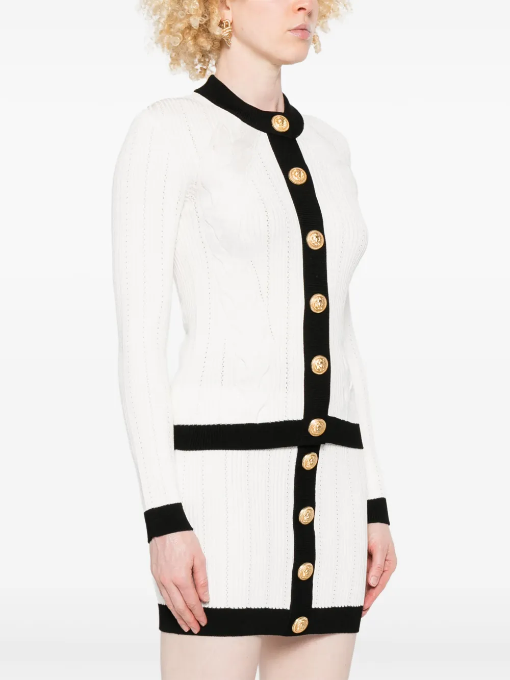 Balmain Tweekleurig vest Wit