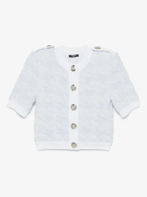Balmain short-sleeve tweed cardigan