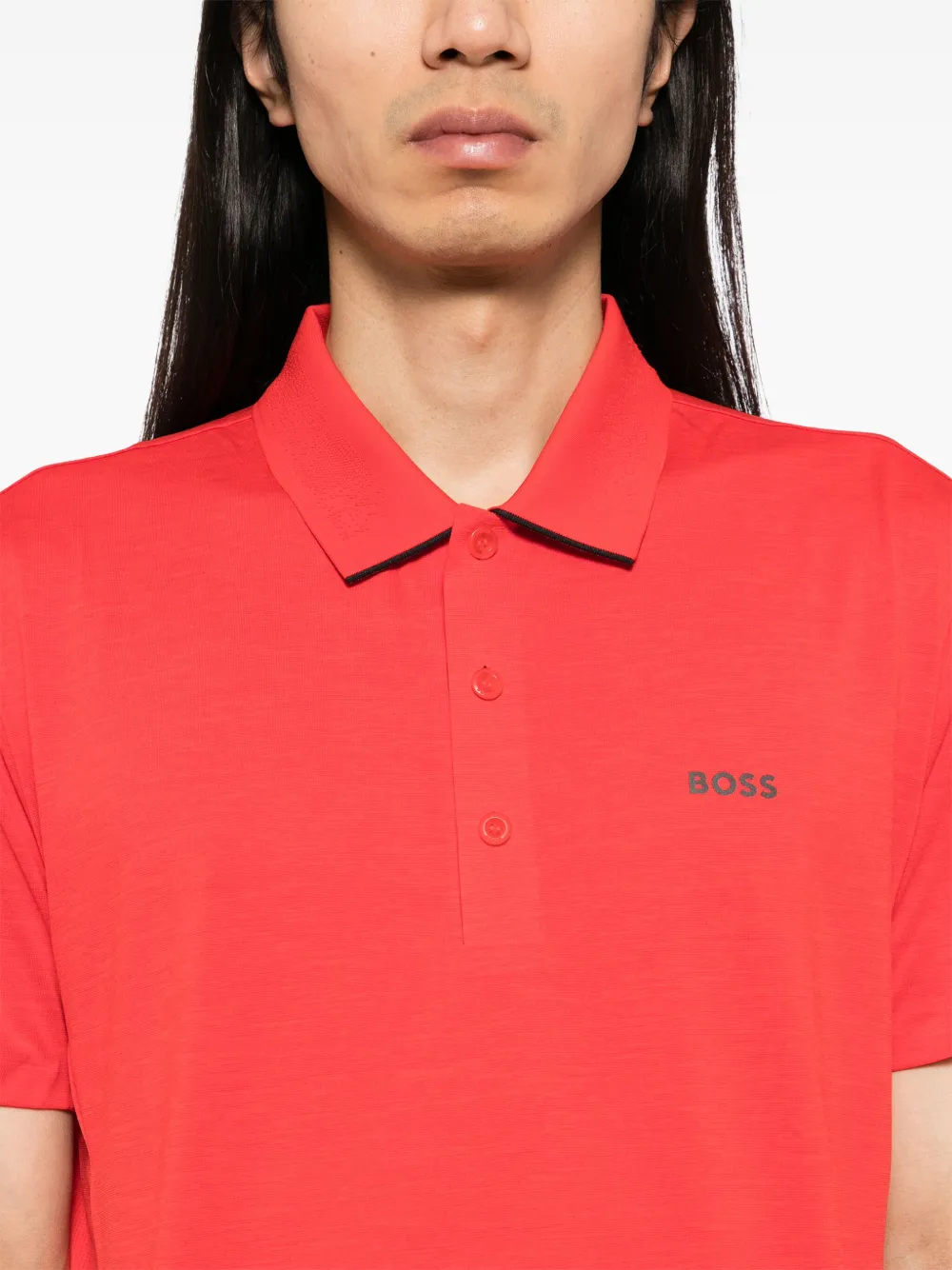 BOSS Paddytech poloshirt Rood