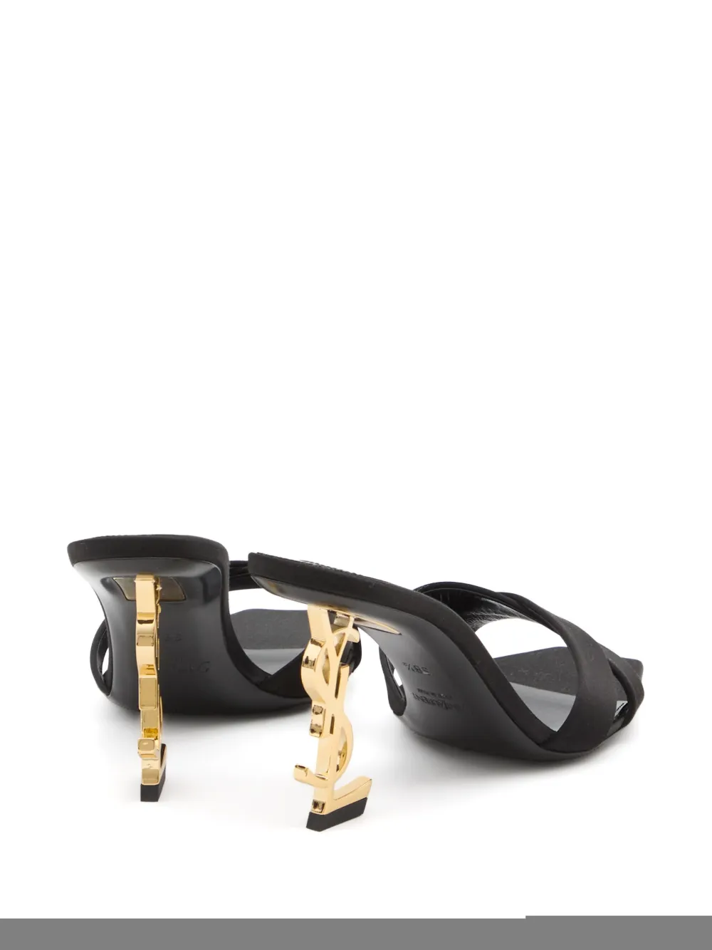 Saint Laurent Opyum 85 Mules In Satin Crepe In Black