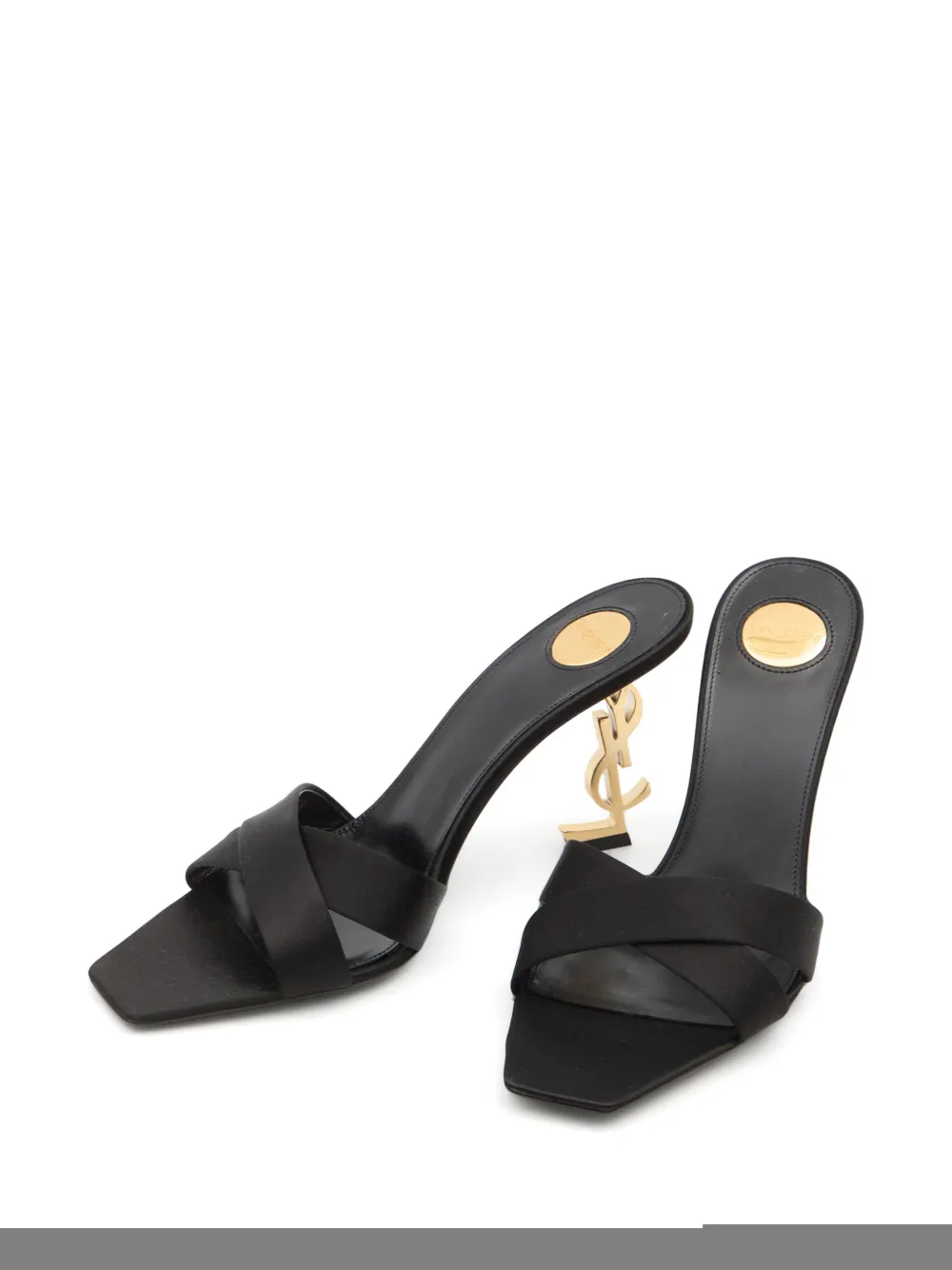 Saint Laurent Opyum 85 Mules In Satin Crepe In Black