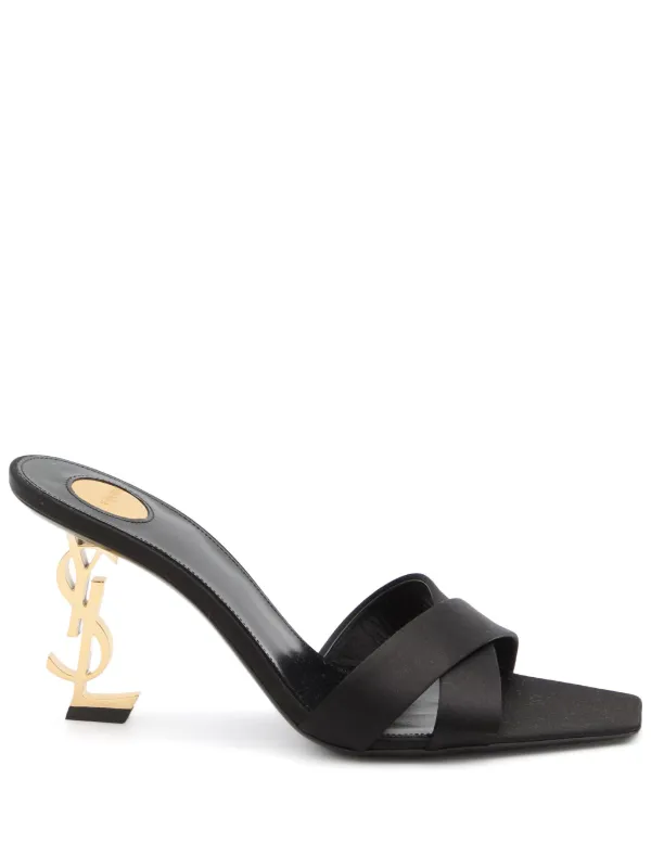 SAINT LAURENT ブラックサンダル オピウム サンダル オピウム サンダル（ブラック／パテントレザー＆ブラックメタル