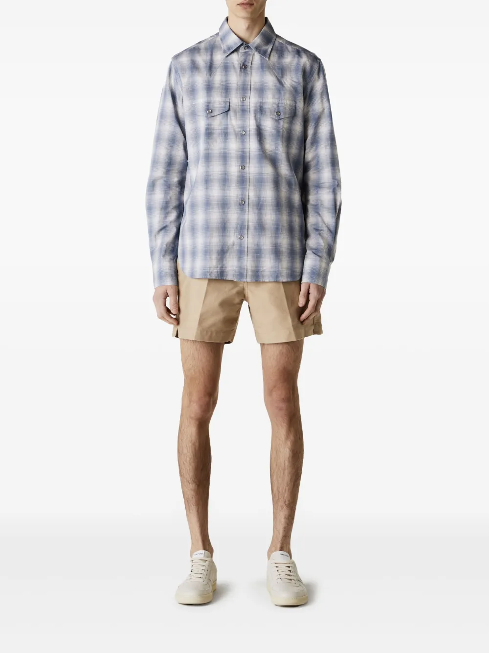 TOM FORD checked shirt - Blauw