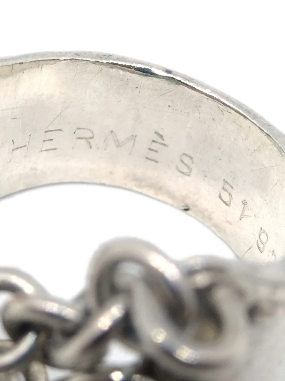 Hermès Pre-Owned 1990-2000s チェーンリンク リング | シルバートーン