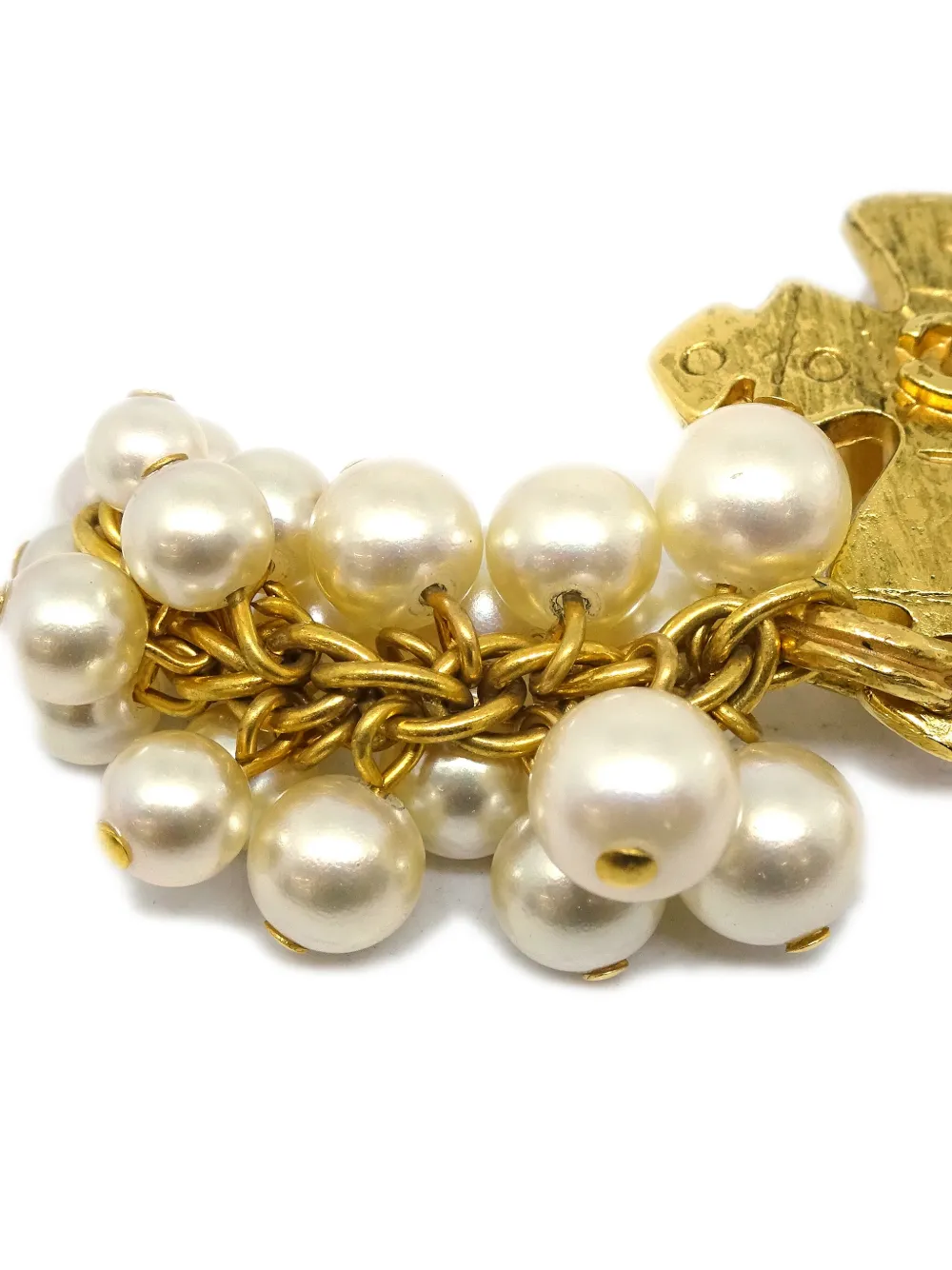 CHANEL Pre-Owned 1994 oorclips met imitatieparel - Goud