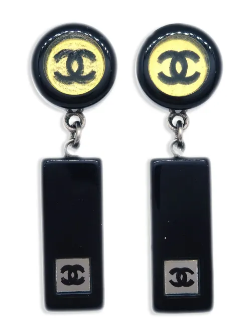 Boucles d'oreilles à logo CC (années 2001) - CHANEL Pre-Owned - Modalova