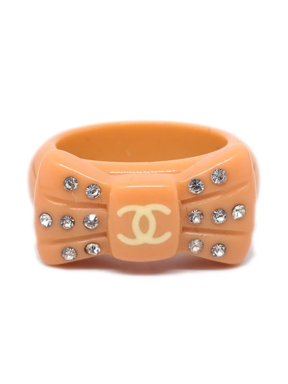 CHANEL Pre-Owned 2002 リボン リング - オレンジ CHANEL Pre-Owned 2002 リボン リング - オレンジ