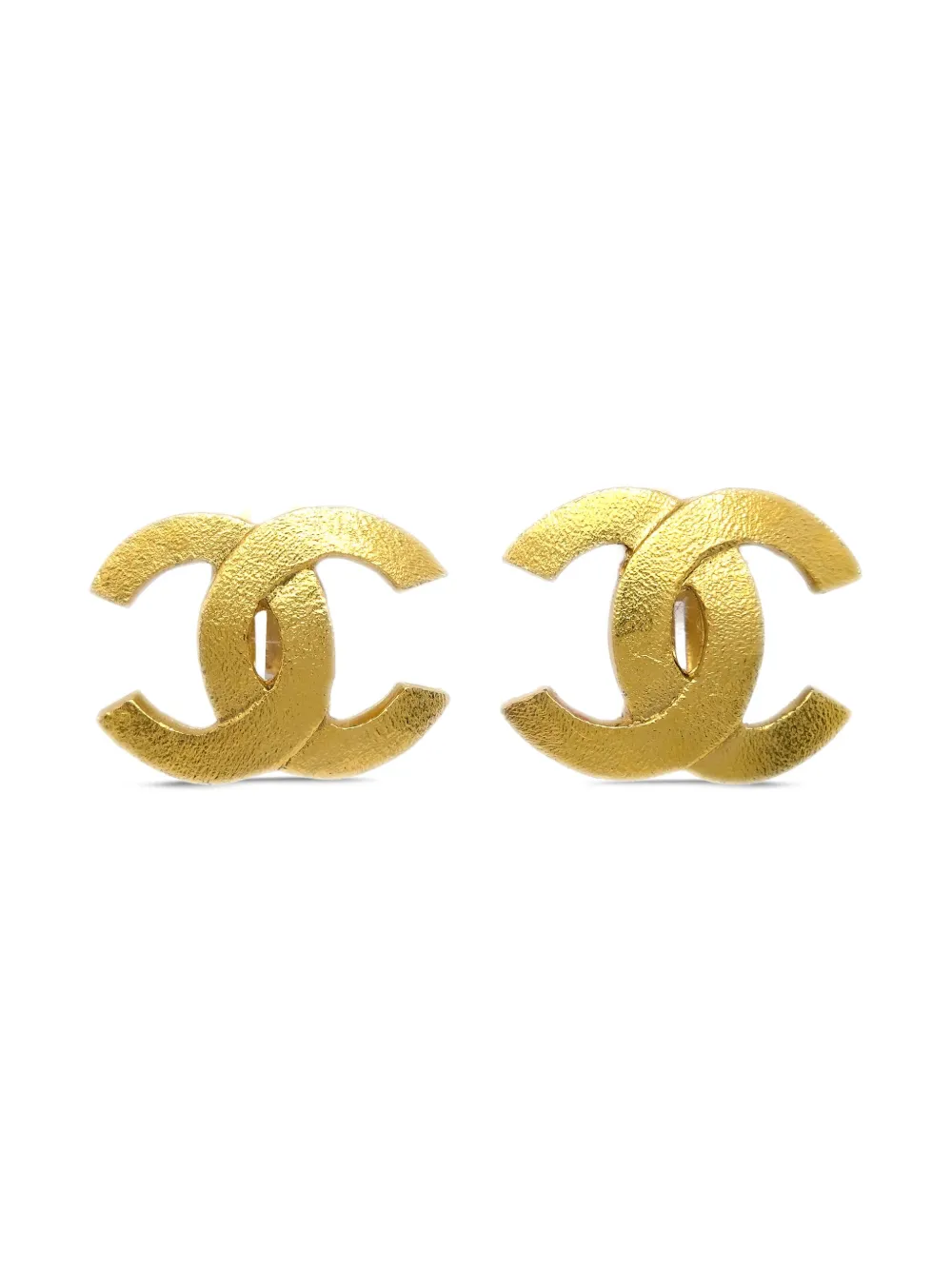 Pre-owned Chanel 1990-2000s Cc Clip-on Earrings In Gold