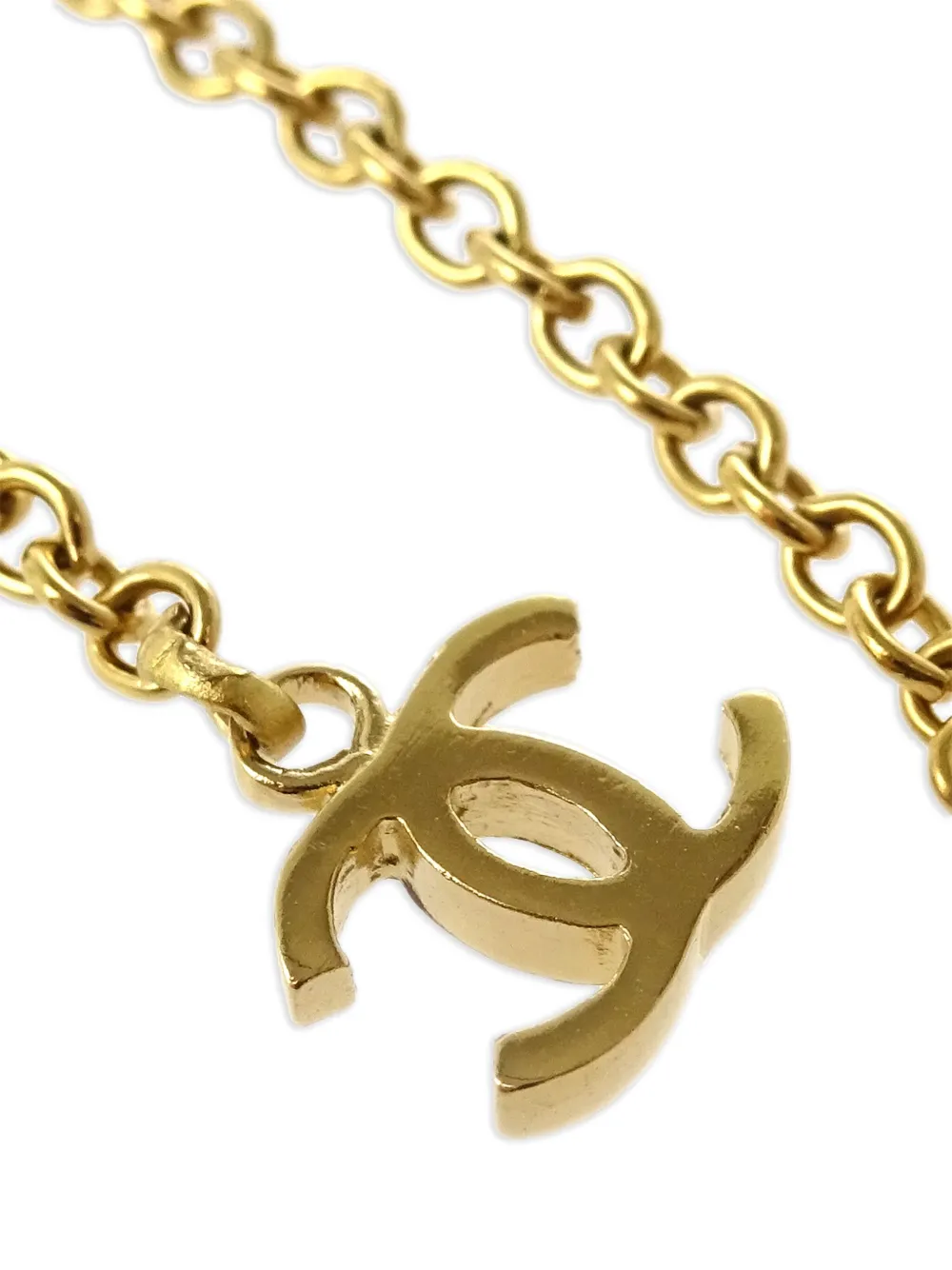 Pre-owned Chanel 2002 Chain Fringe Hair Comb In Gold