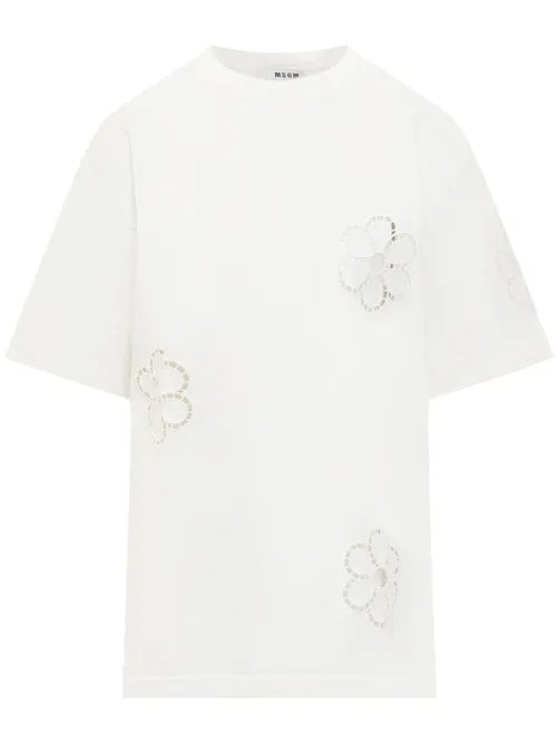 T-shirt à appliqué floral - MSGM - Modalova