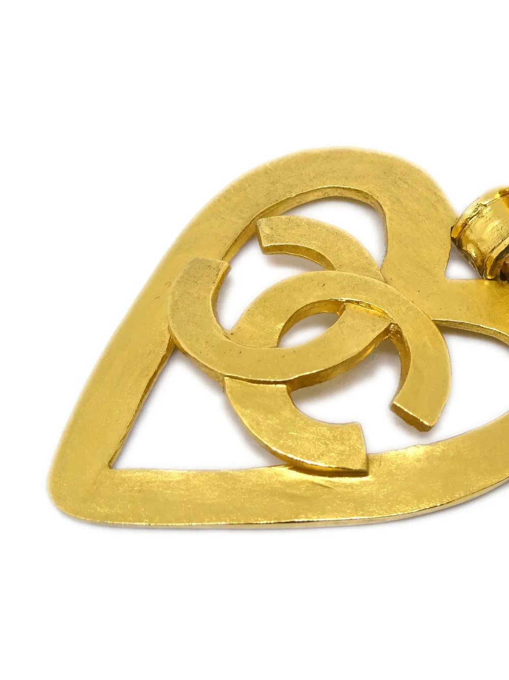 CHANEL Pre-Owned 1995 oorclips met hart - Goud