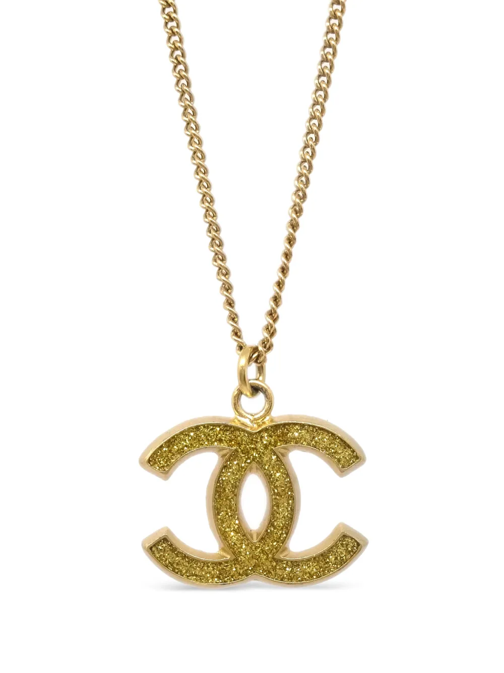 CHANEL Pre-Owned 2005 halsketting met CC hanger - Goud