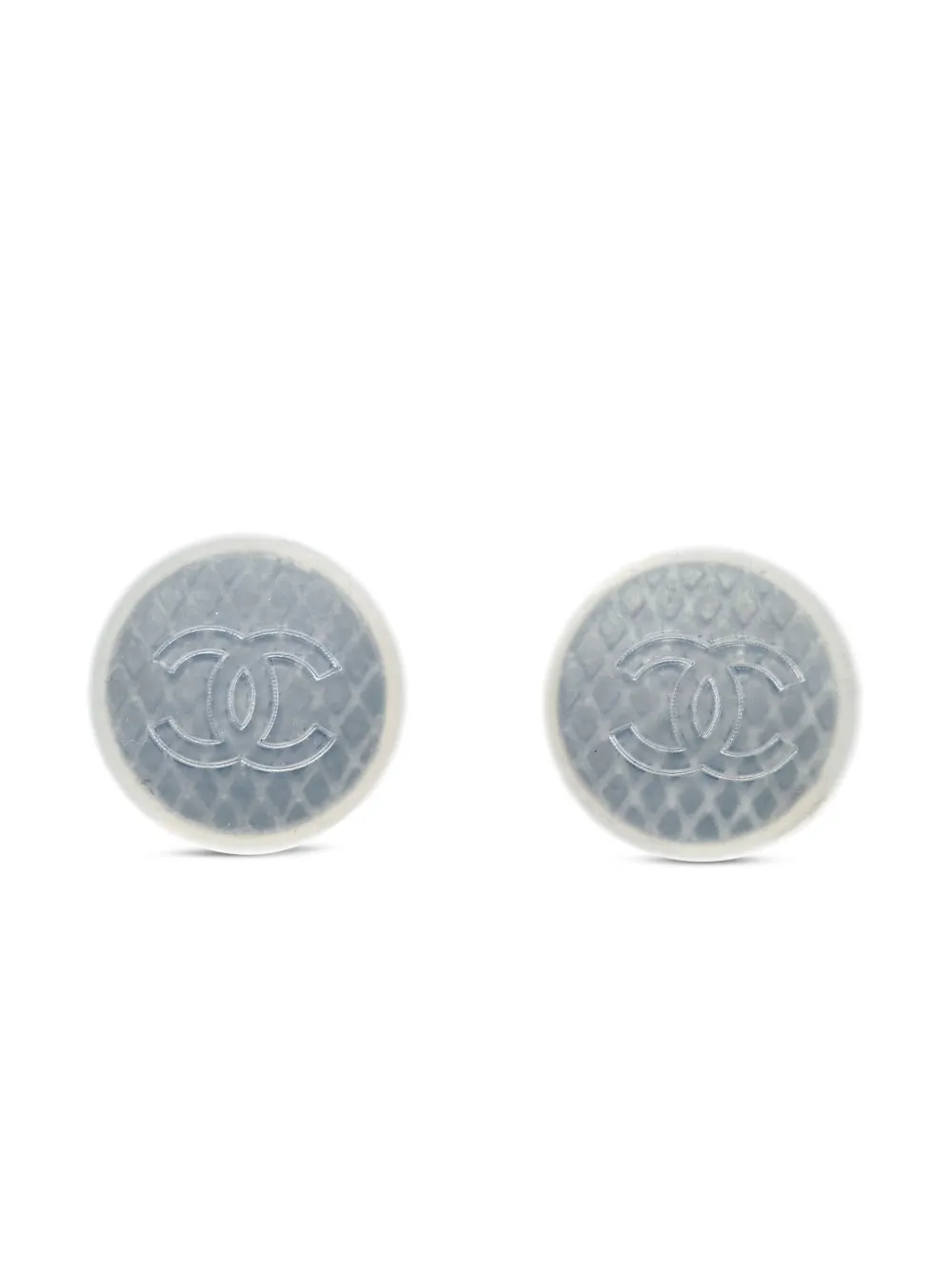 Pre-owned Chanel 1999 Button Stud Earrings In Neutrals