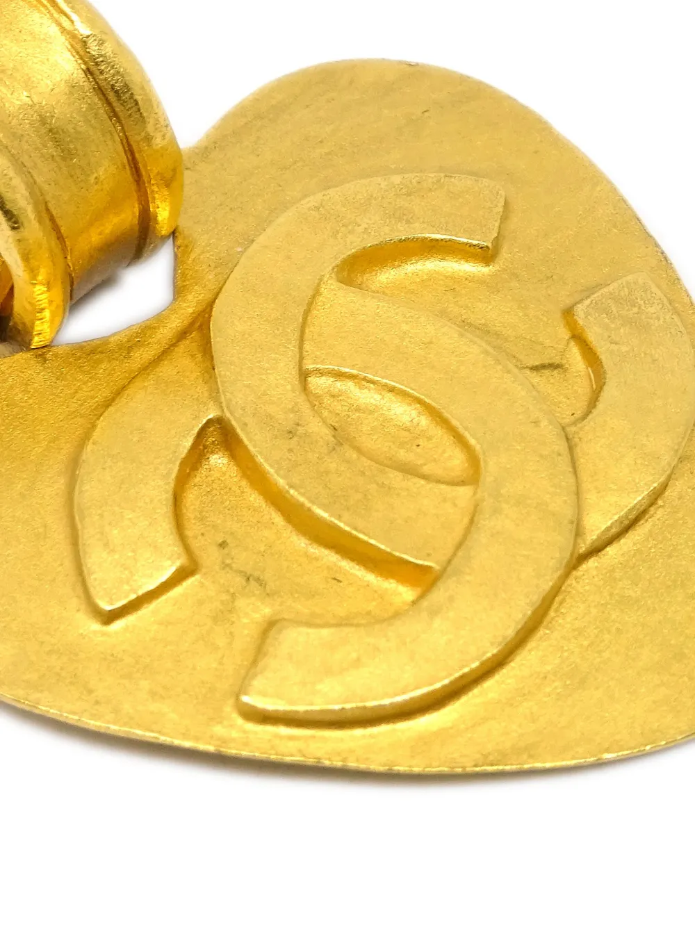 CHANEL Pre-Owned 1995 oorclips met hart - Goud