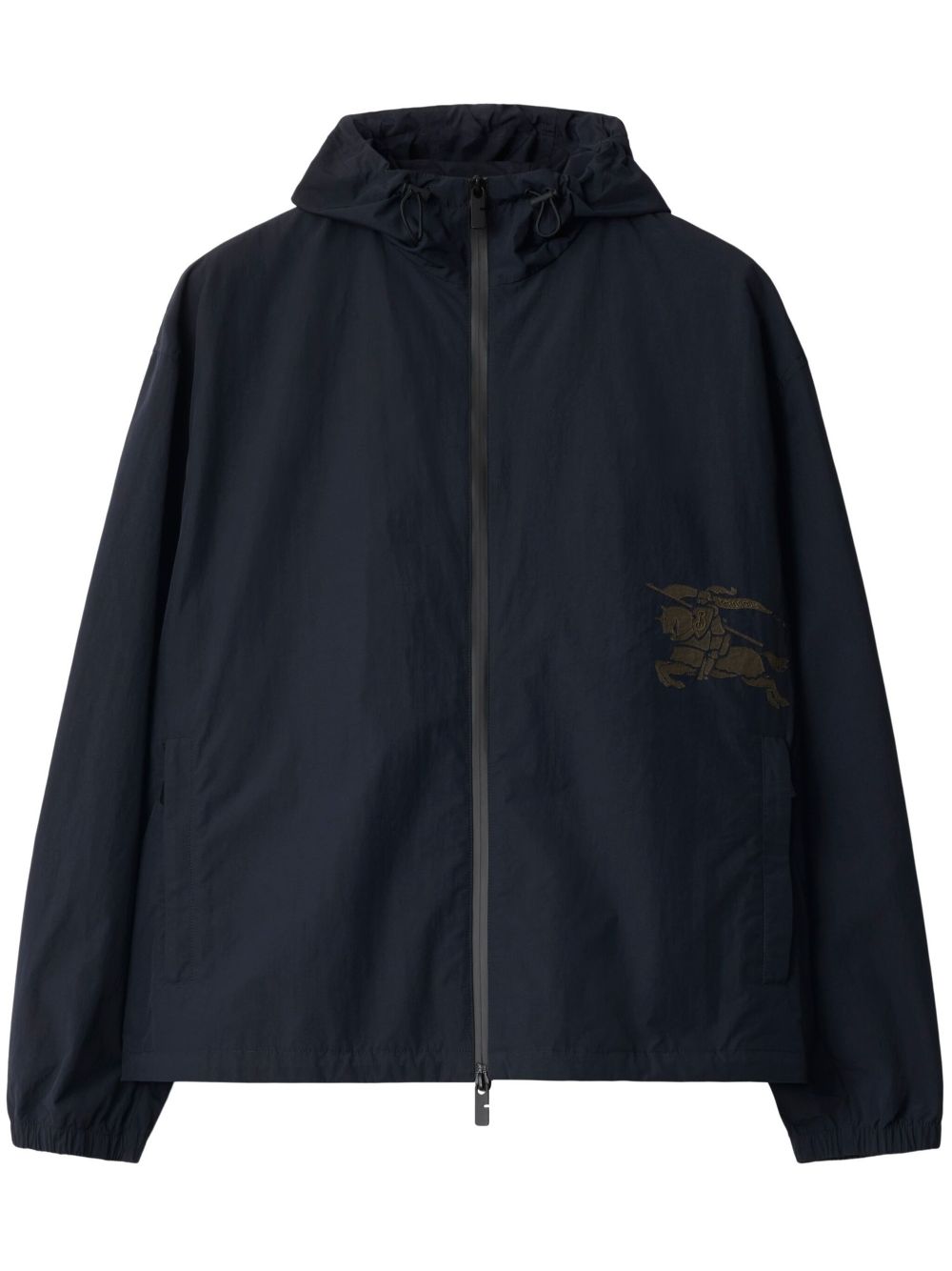 Burberry logo-appliqué hooded jacket - Blue