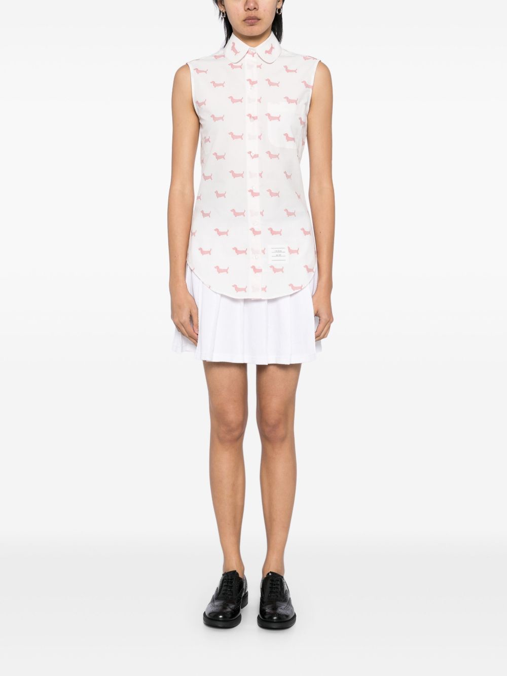 Thom Browne Mouwloze blouse met jacquard - Rood