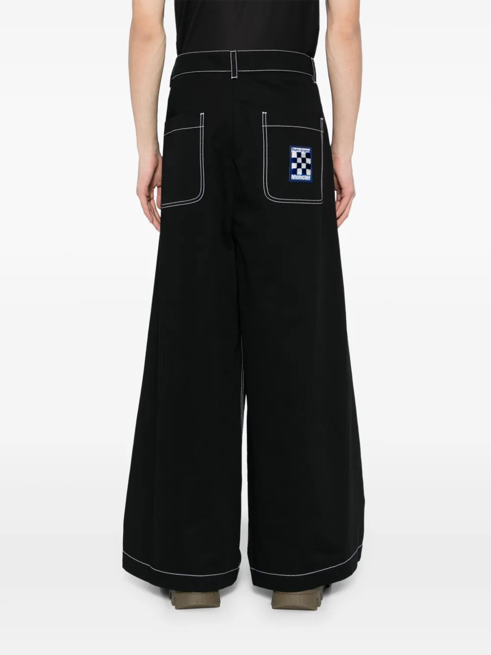 Shop Moncler X Palm Angels Wide-leg Trousers In Black