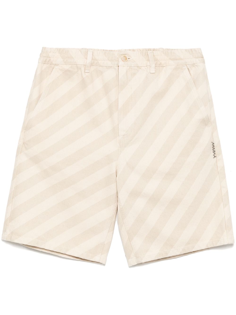 Marni striped denim shorts - Neutrals