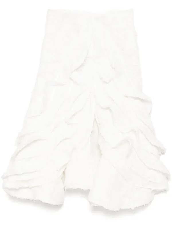 Maticevski Feathery Swing Skirt in White