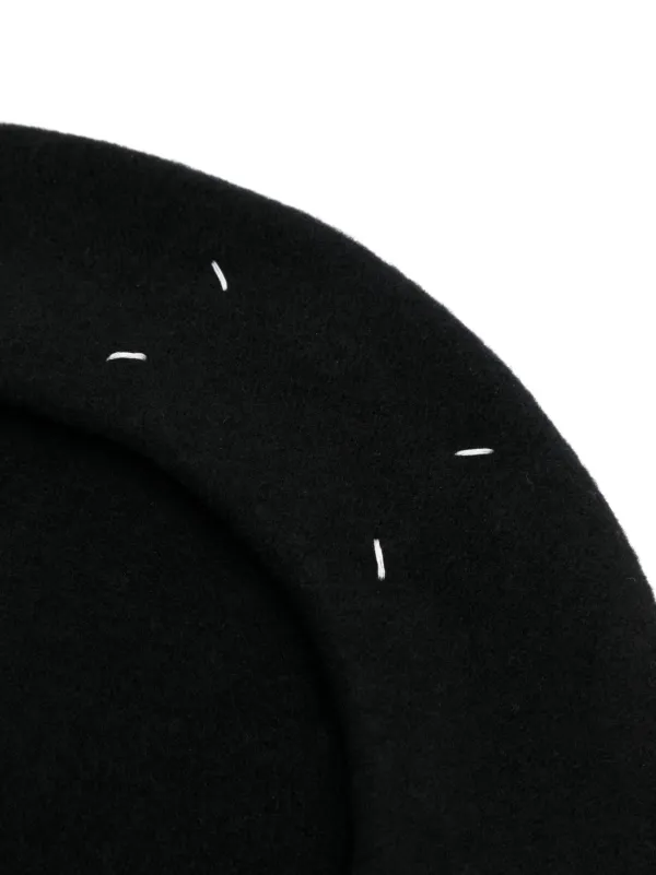 Maison Margiela Wool Beret | Black | FARFETCH