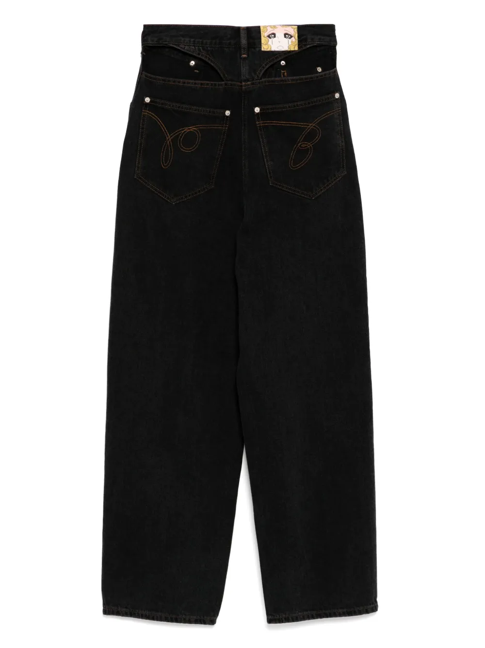 PushBUTTON Jeans met uitgesneden details - Zwart