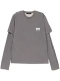 pushBUTTON sleeve layered T-shirt - Grey