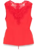 pushBUTTON hourglass sleeveless top - Red