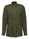120% Lino cargo-pockets linen shirt - Green