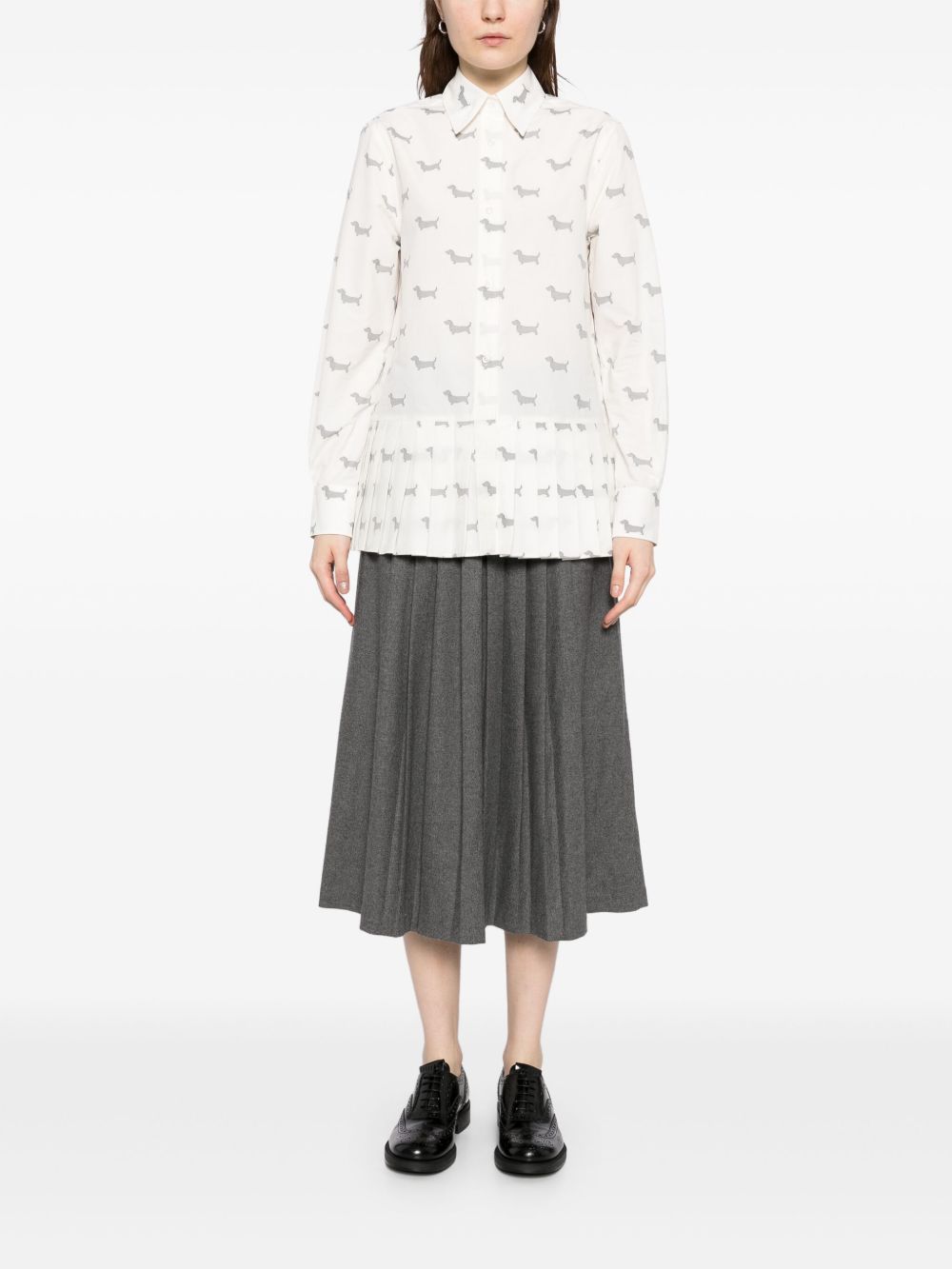 Thom Browne Geplooide blouse - Wit