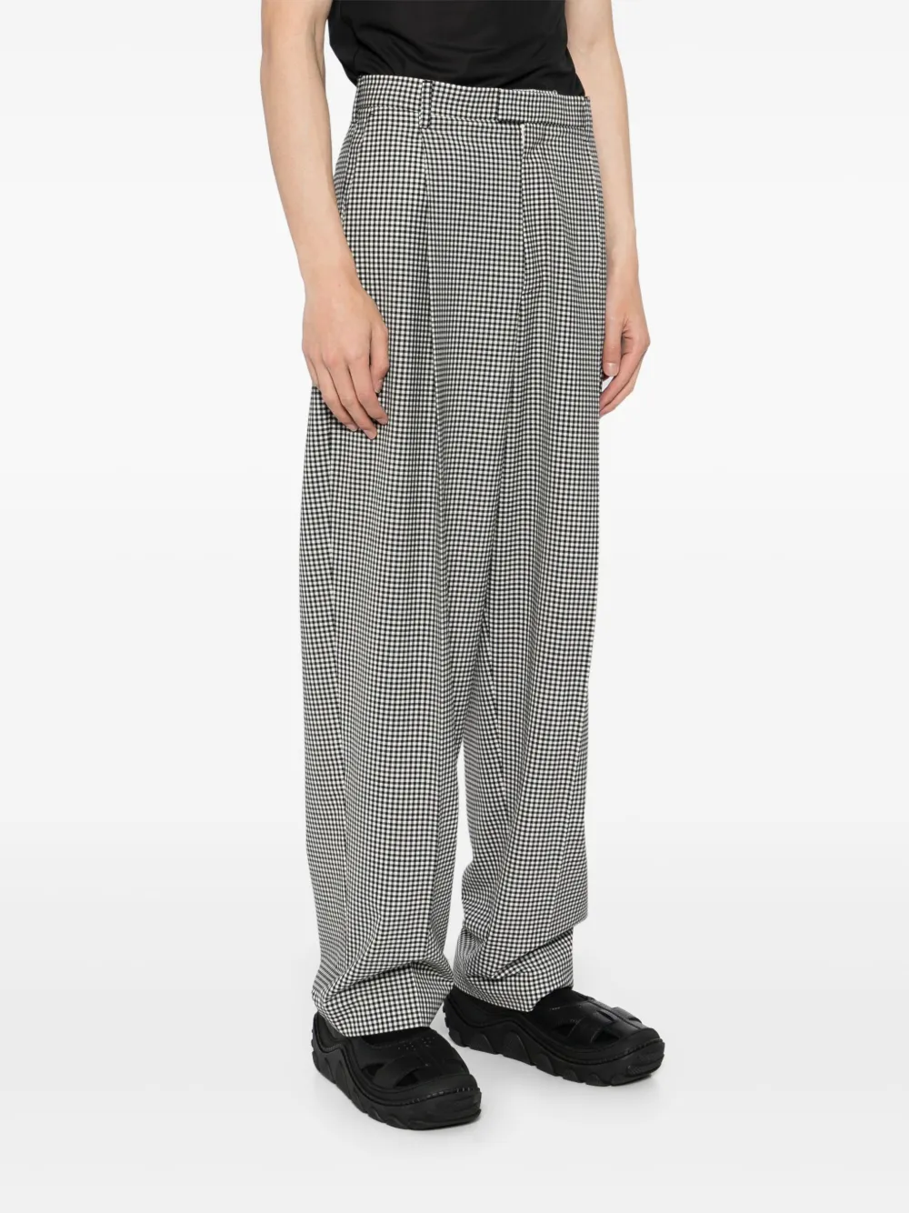 Marni Geruite broek Zwart