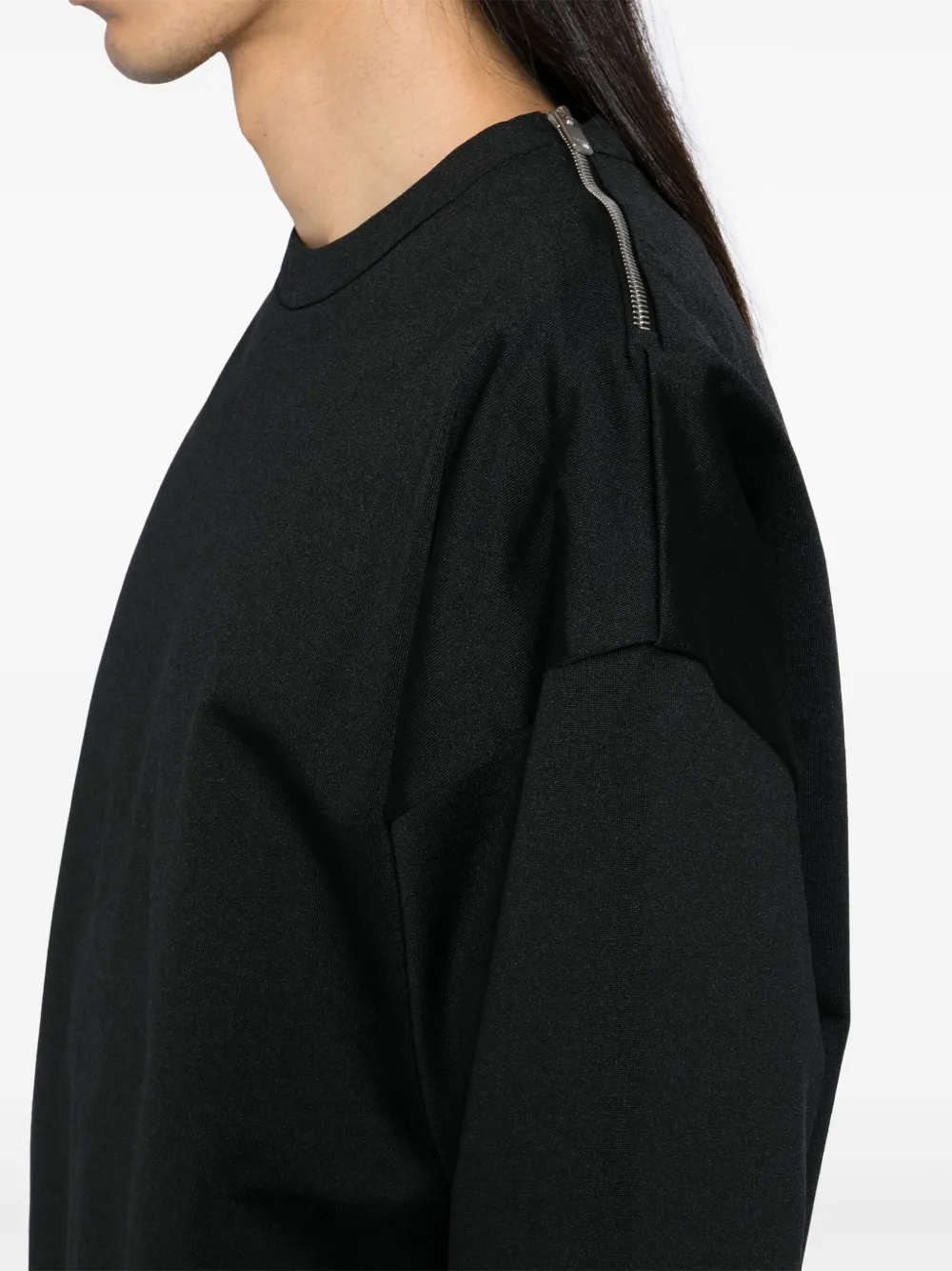 Jil Sander T-shirt met ritsdetail Zwart