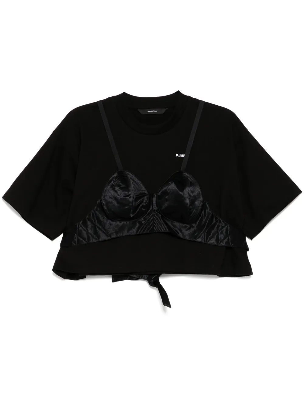 pushBUTTON bra point cropped top – Black