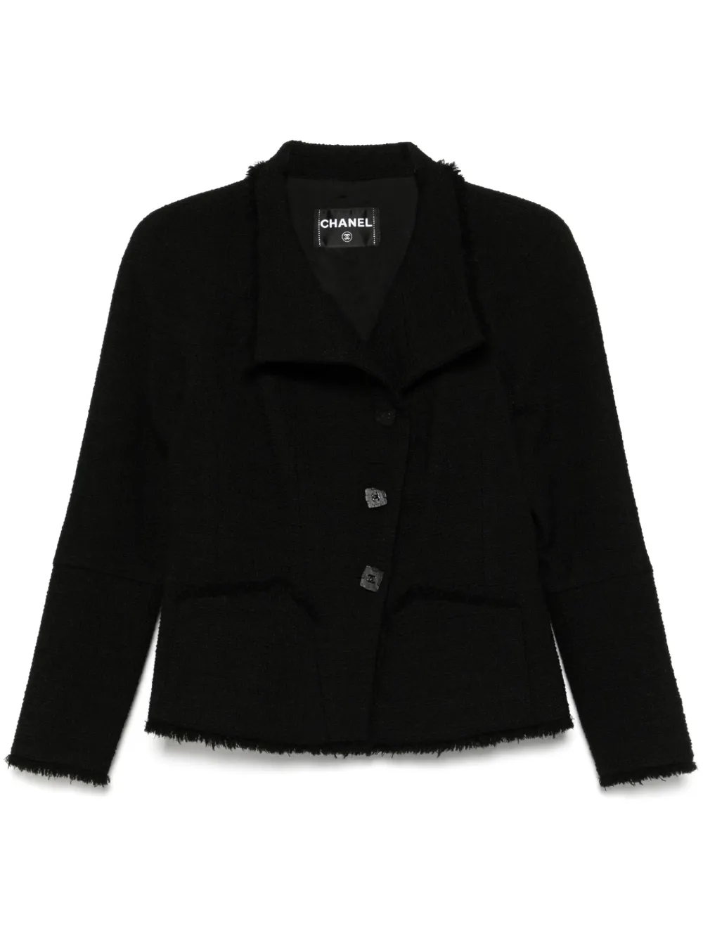 CHANEL Pre-Owned 2020 CC-mark tweed jacket – Black