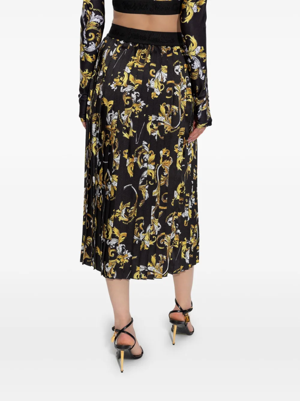 Versace Jeans Couture Plooirok met barokprint Zwart