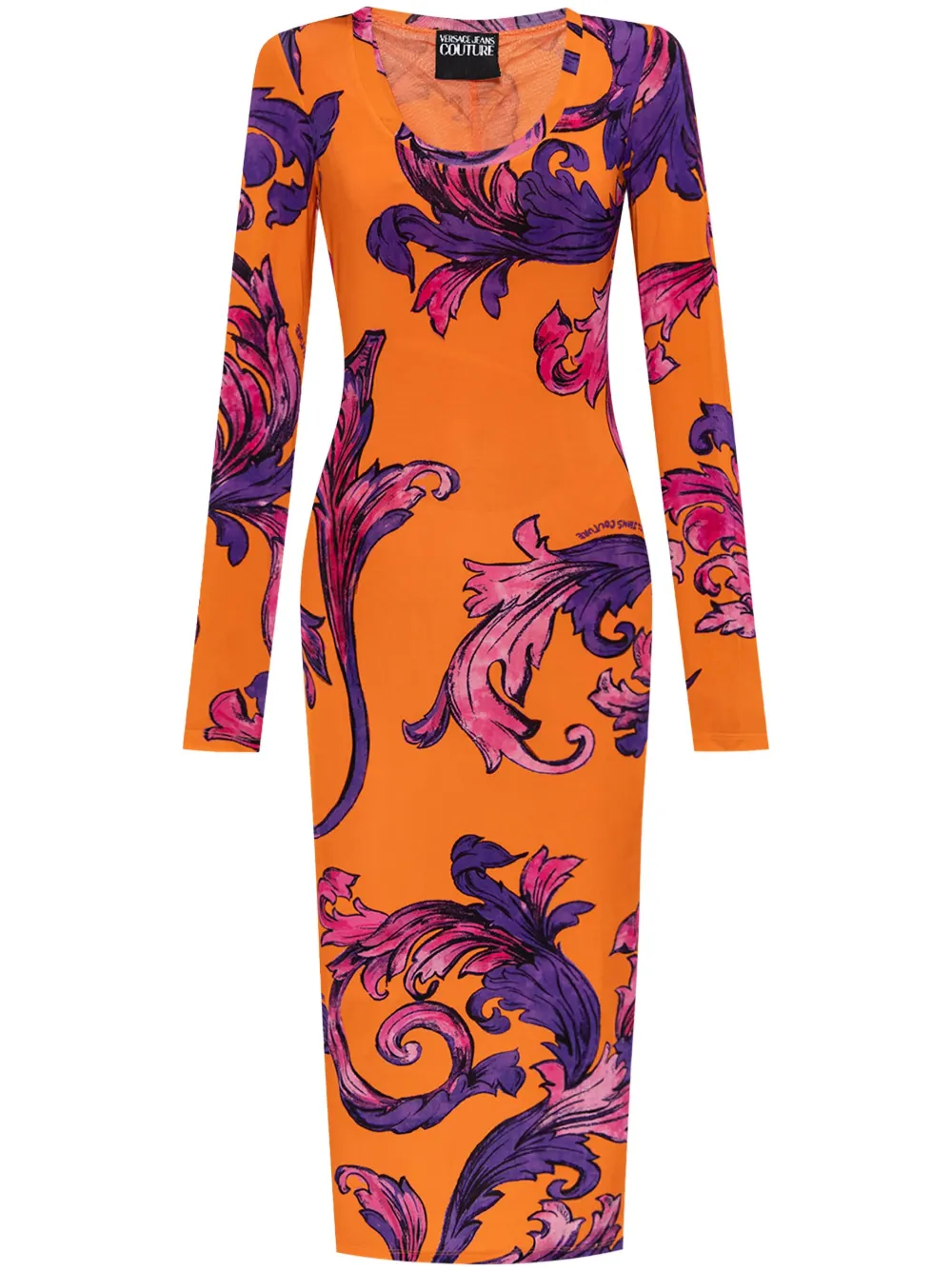 Versace Jeans Couture Barocco Outline jurk Oranje