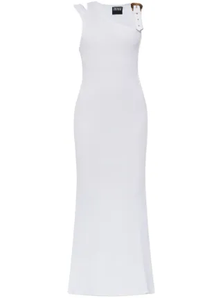 Versace Jeans Couture Baroque-buckle Dress | White | FARFETCH