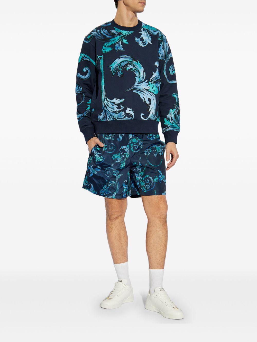 Versace Jeans Couture Barocco-print sweatshirt - Blauw