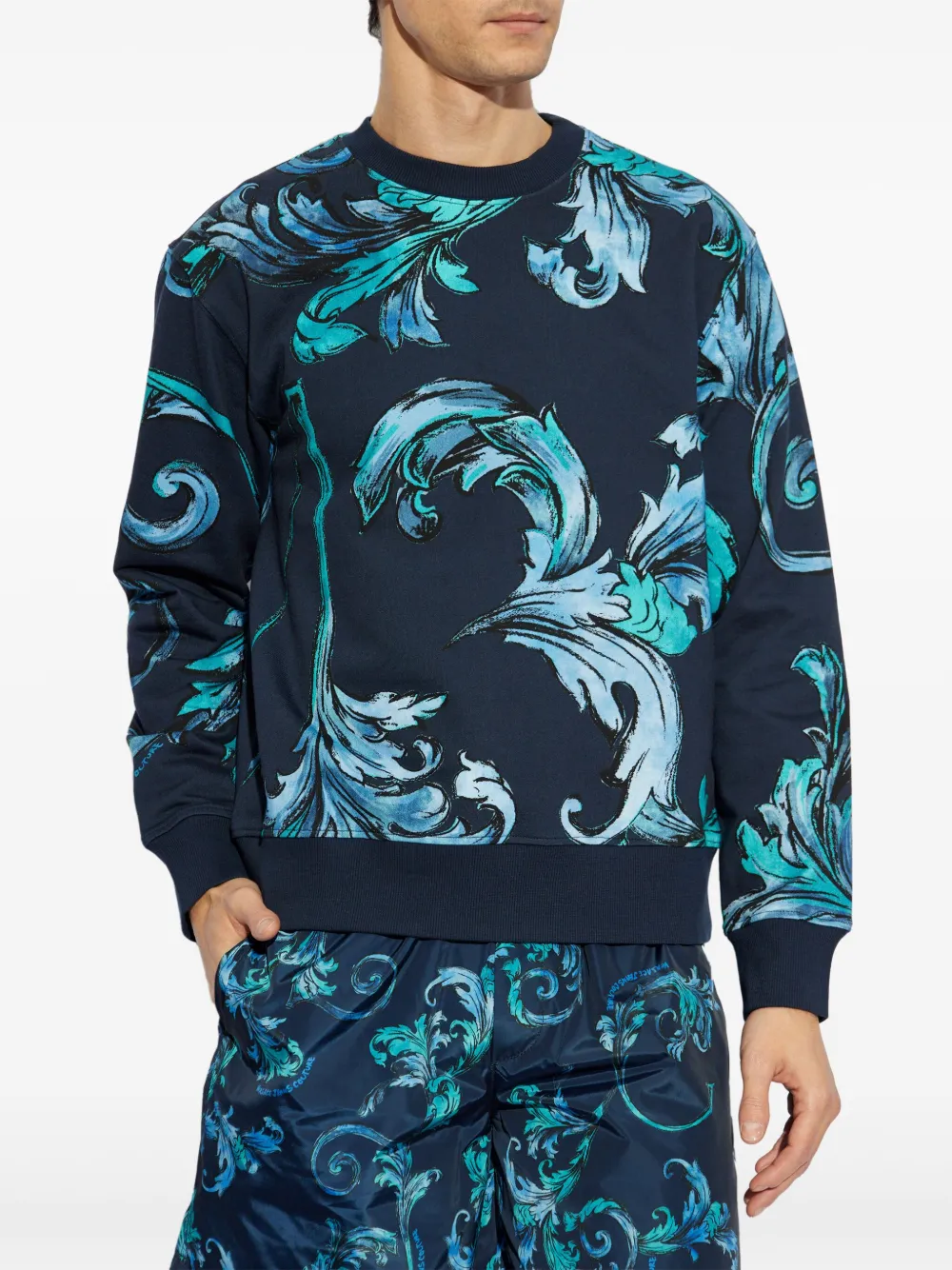 VERSACE JEANS COUTURE BAROCCO-PRINT SWEATSHIRT
