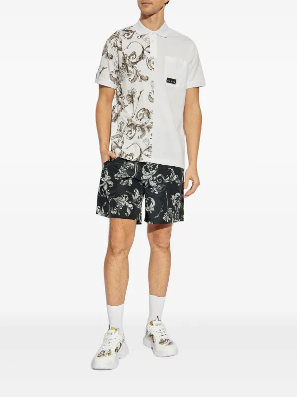 ヴェルサーチェ☆バロッコ模様 ショートパンツ バロッコシルク ショートパンツ ブラック,プリント | VERSACE JP