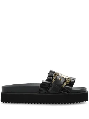 Versace ヴェルサーチェ デニムフラットミュールサンダル Versace Jeans Couture(ヴェルサーチェ・ジーンズ・クチュール