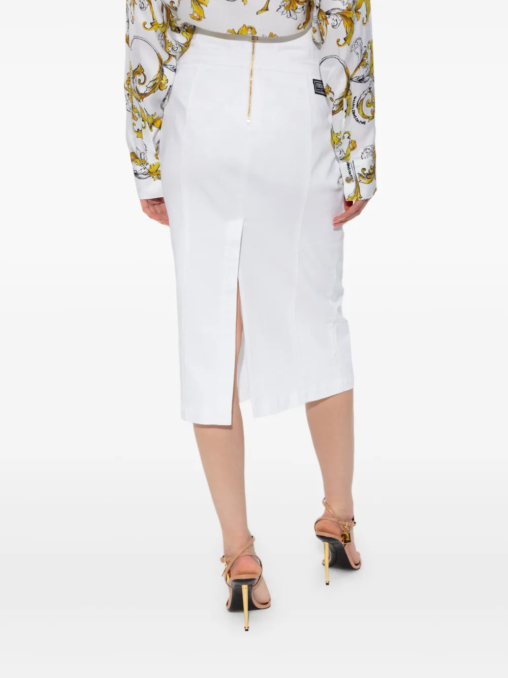 Versace Jeans Couture Katoenen midi-rok Wit