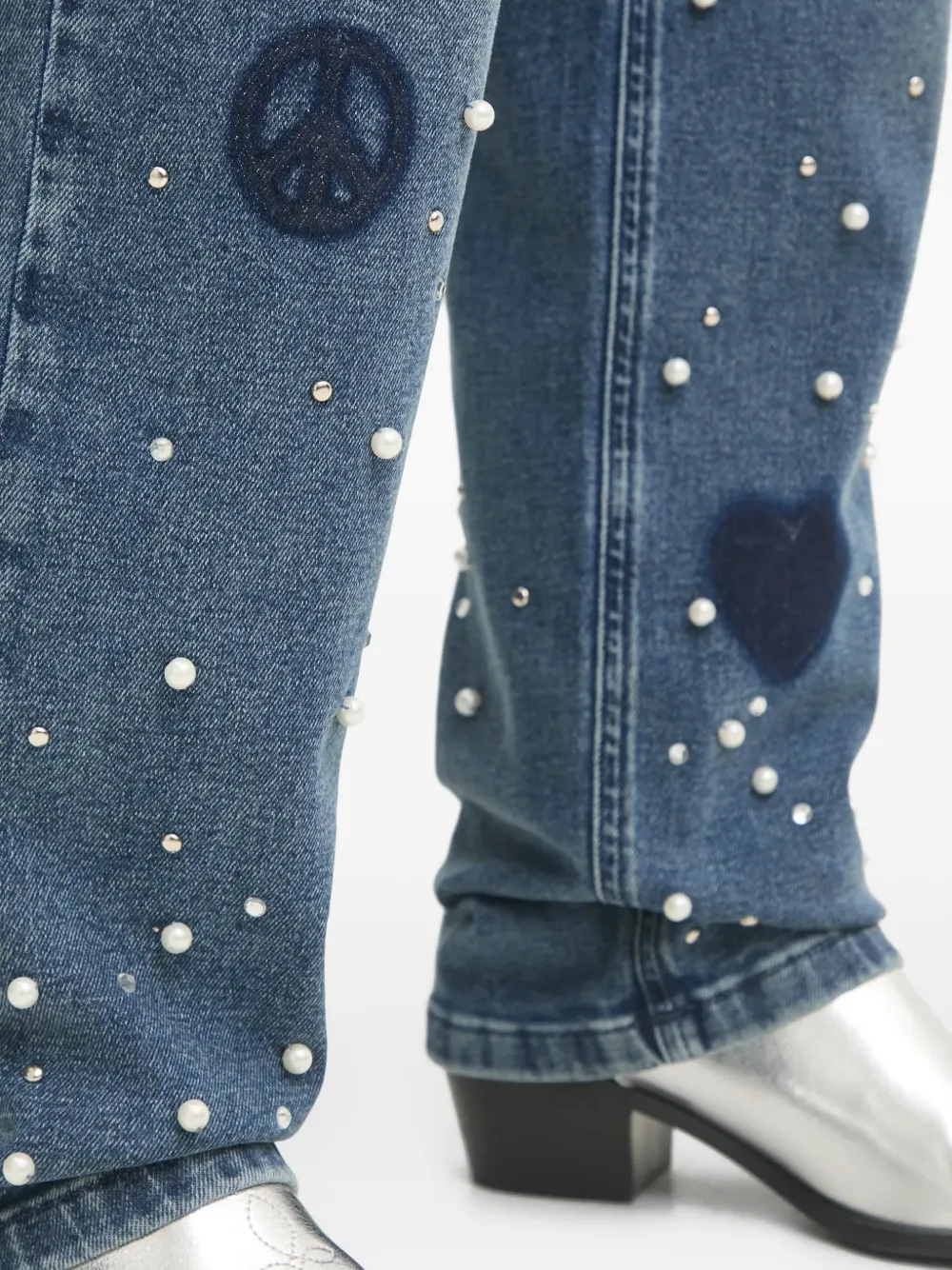 MOSCHINO JEANS verfraaid met parels Blauw