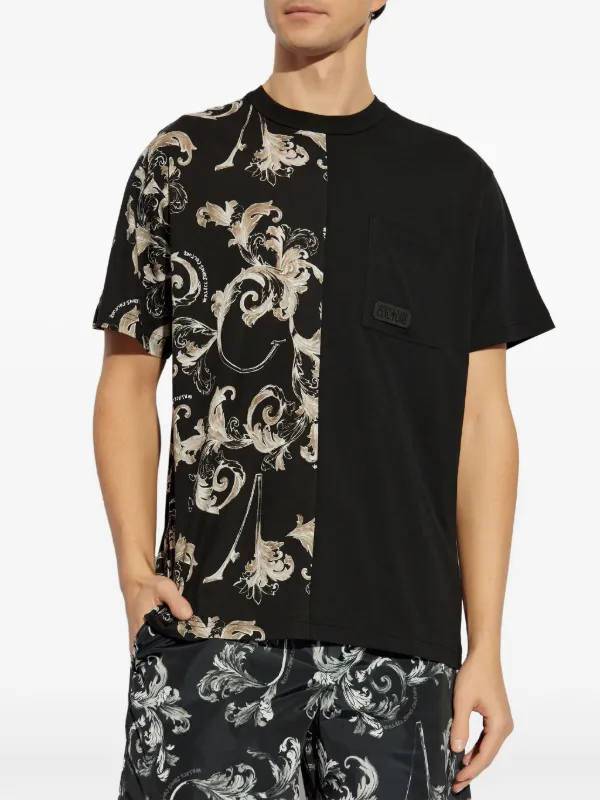 VERSACE JEANS バロックプリント Tシャツ ブラック Versace Jeans Couture バロッコプリント Tシャツ | ブラック