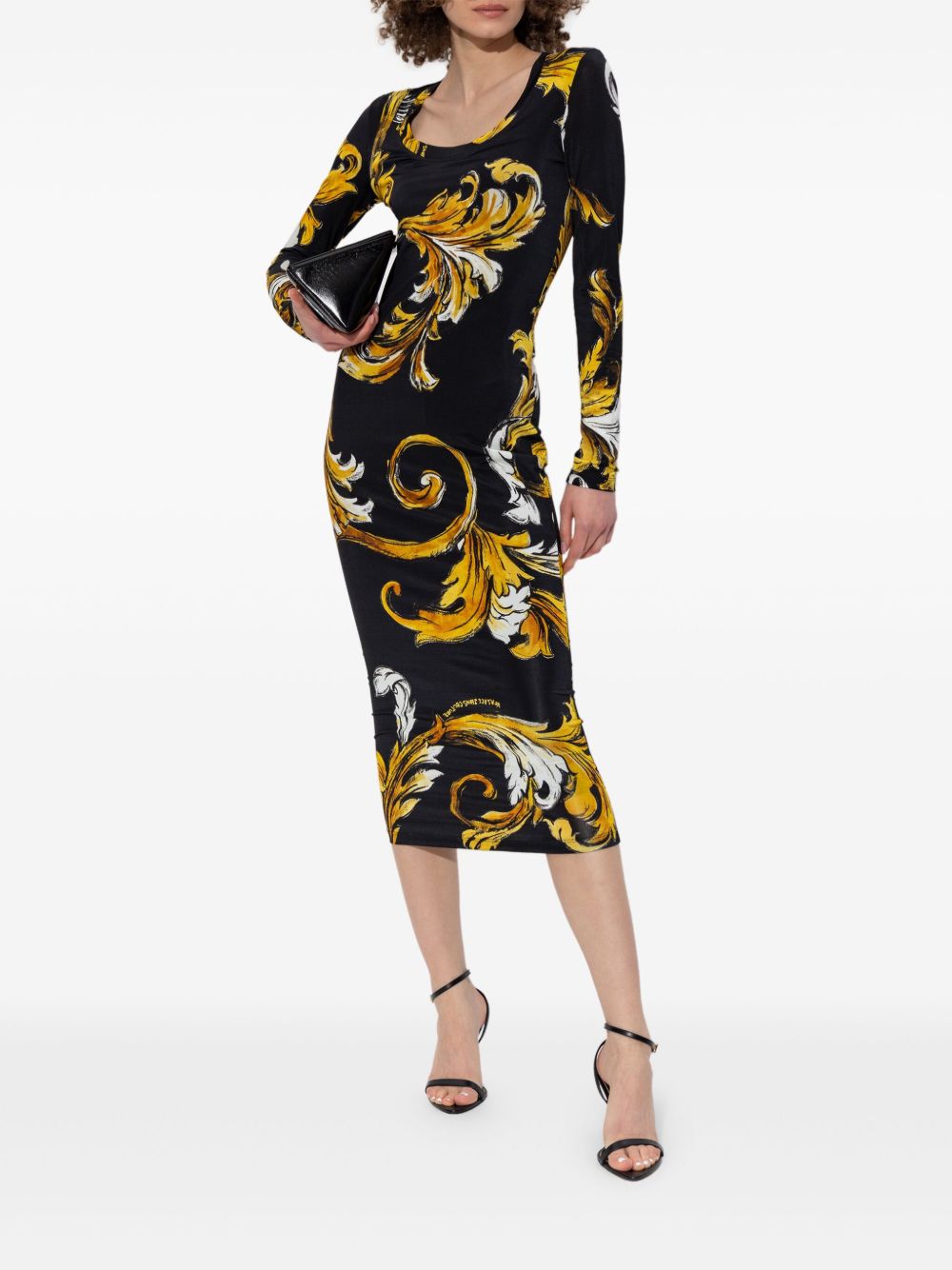 Versace Jeans Couture Barocco midi-jurk - Zwart