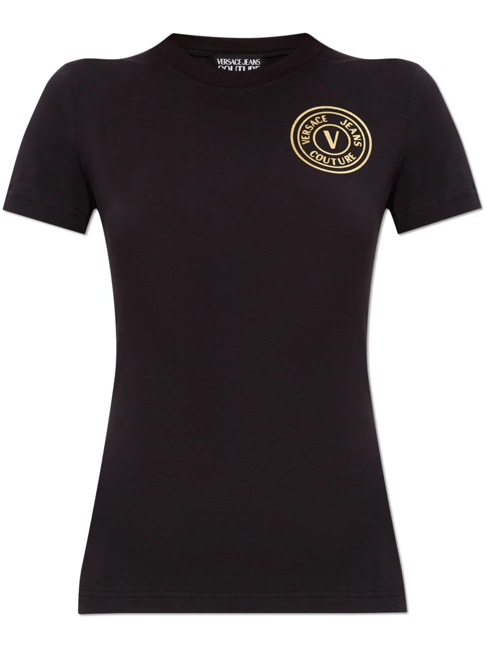 Versace Jeans Couture T-shirt met V-embleem Zwart